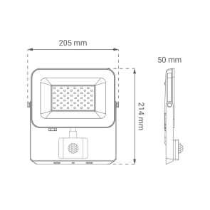 GREEN TECH LED floodlight with sensor Green Tech 4250 lm, 50W, 6500K, IP65, white - AFS-50WH