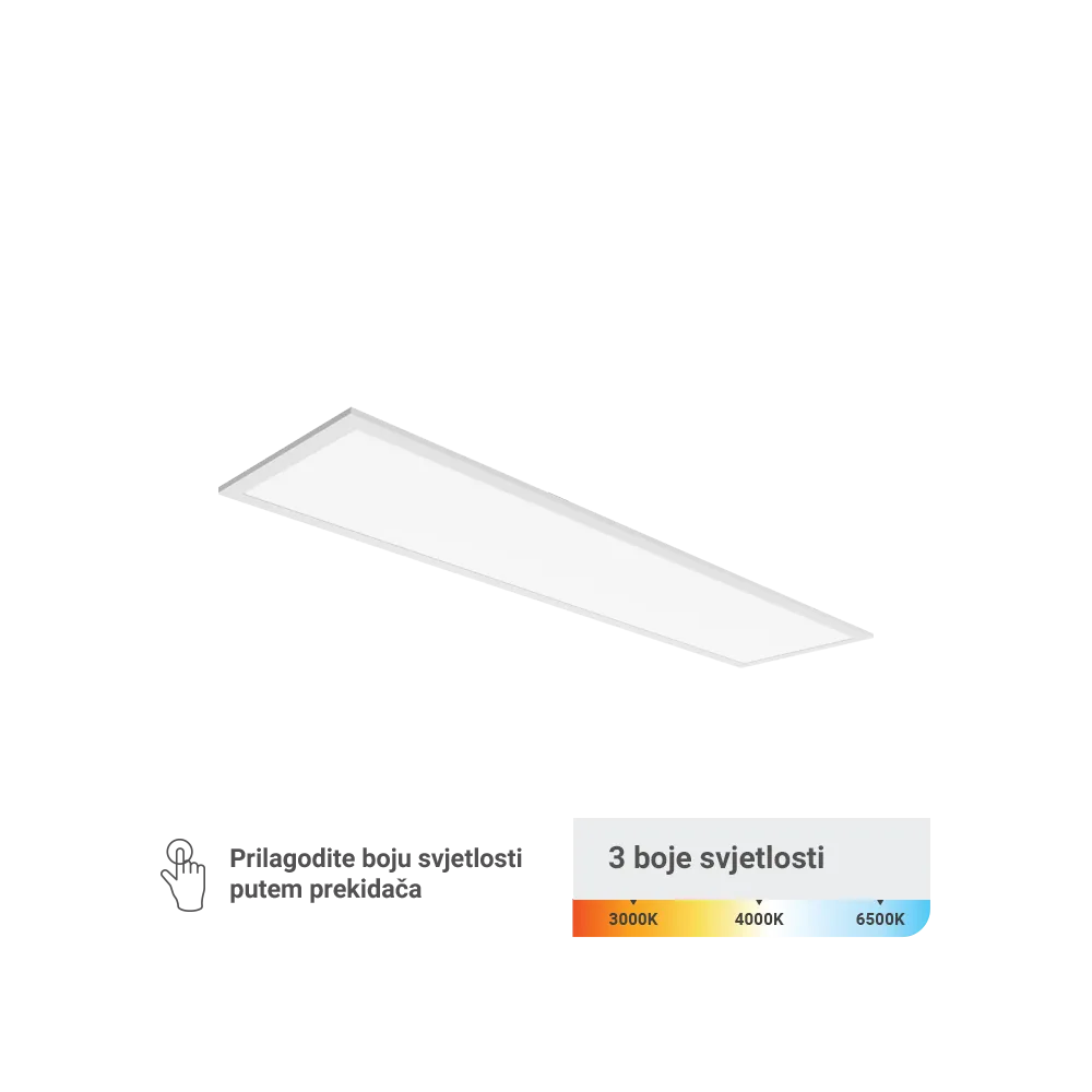 GREEN TECH LED panel Green tech 295 x 1195 x 30 mm 40W, 3 CCT, 130lm/W, Philips driver - PLX30120