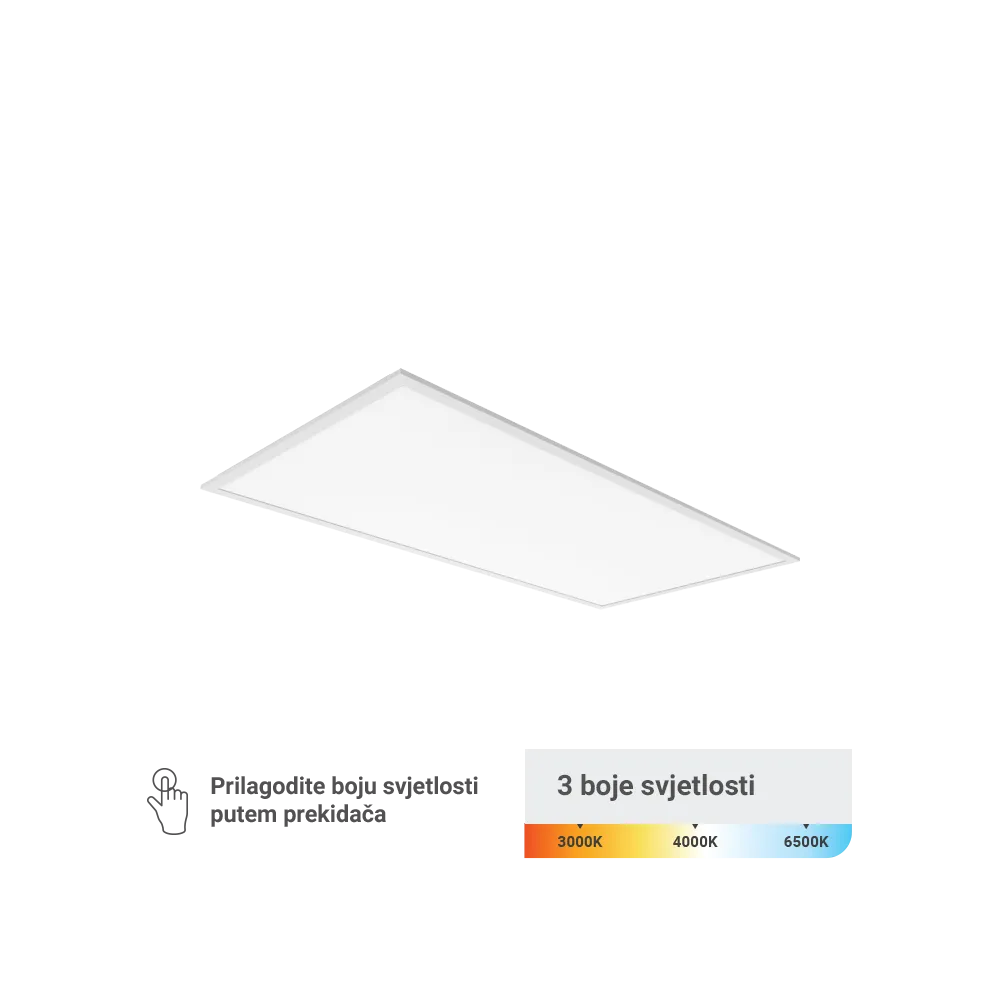 GREEN TECH LED panel Green tech 595 x 1195 x 30 mm 60W, 3 CCT, 130lm/W, Philips driver - PLX60120
