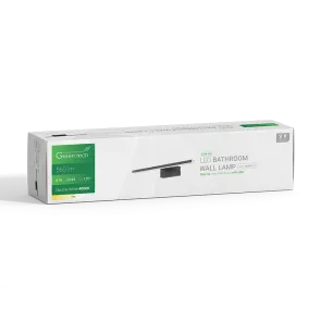 GREEN TECH LED bathroom wall lamp, Green Tech, black, 560 lm, 8W, 4000 K, IP44, 40 cm - BTM-400