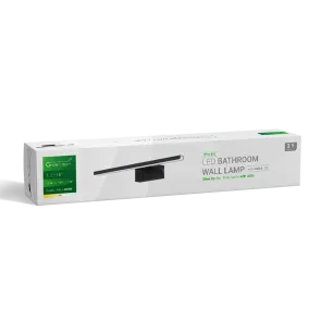 GREEN TECH LED bathroom wall lamp, Green Tech, black, 1050 lm, 15W, 4000 K, IP44, 80 cm - BTM-800