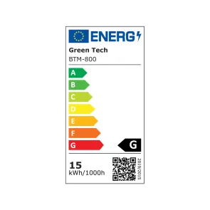 GREEN TECH LED bathroom wall lamp, Green Tech, black, 1050 lm, 15W, 4000 K, IP44, 80 cm - BTM-800