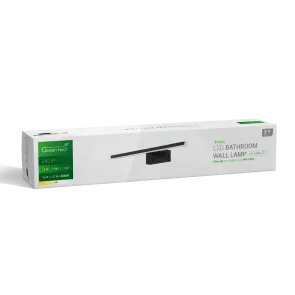 GREEN TECH LED kupaonska zidna lampa, Green Tech, črna, 840 lm, 12W, 4000 K, IP44, 60 cm - BTM-600