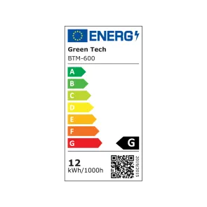 GREEN TECH LED kupaonska zidna lampa, Green Tech, črna, 840 lm, 12W, 4000 K, IP44, 60 cm - BTM-600