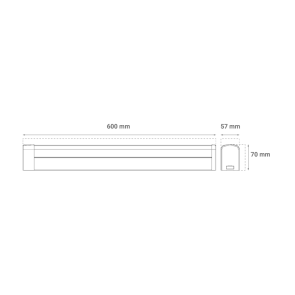 GREEN TECH LED kupaonska zidna lampa, srebrna, 1350 lm, 15W, 4000 K, IP44, 60 cm - BTS-600