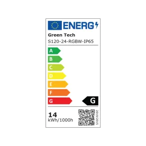 GREEN TECH LED strip Green Tech 120 LED, 10 mm, 14.4 W/m, RGB+3000K, DC 24V, IP65, 5m/piece - S12024RGBWIP65