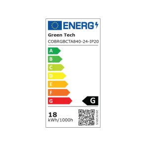 GREEN TECH LED strip Green Tech COBCTA 840 LED, 12 mm, 18 W/m, RGB+2700K+6500K, DC 24V, IP2 - COBRGBCTA84024