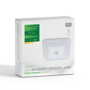 GREEN TECH LED ceiling light with sensor Green Tech 16W, 3000K, white color - CLS-800-16NW