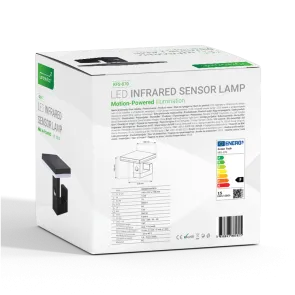 GREEN TECH LED zidna svetilka s senzorjem Green Tech, 15W, 3000K, črna barva - KFS-070