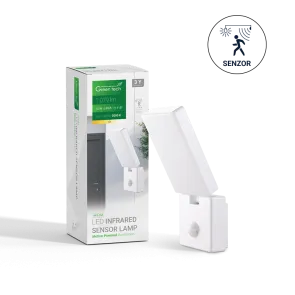 GREEN TECH LED zidna svjetilka s senzorjem Green Tech 15W, 3000K, bela barva - KFS-055
