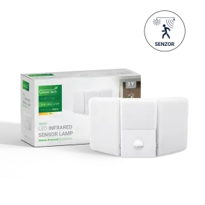 GREEN TECH LED zidna svetilka s senzorjem Green Tech 25W, 3000K, bela barva - KFS-072