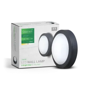 GREEN TECH LED zidna svjetilka Green Tech 11W, 4000K, premer 17*6cm, IP65, črna - CWA-042