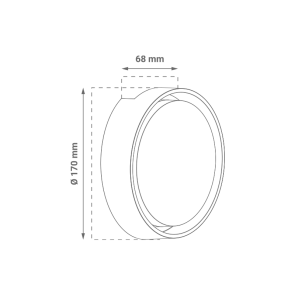GREEN TECH LED wall lamp Green Tech 11W, 4000K, diameter 17*6.8cm, IP65, black - CWA-043