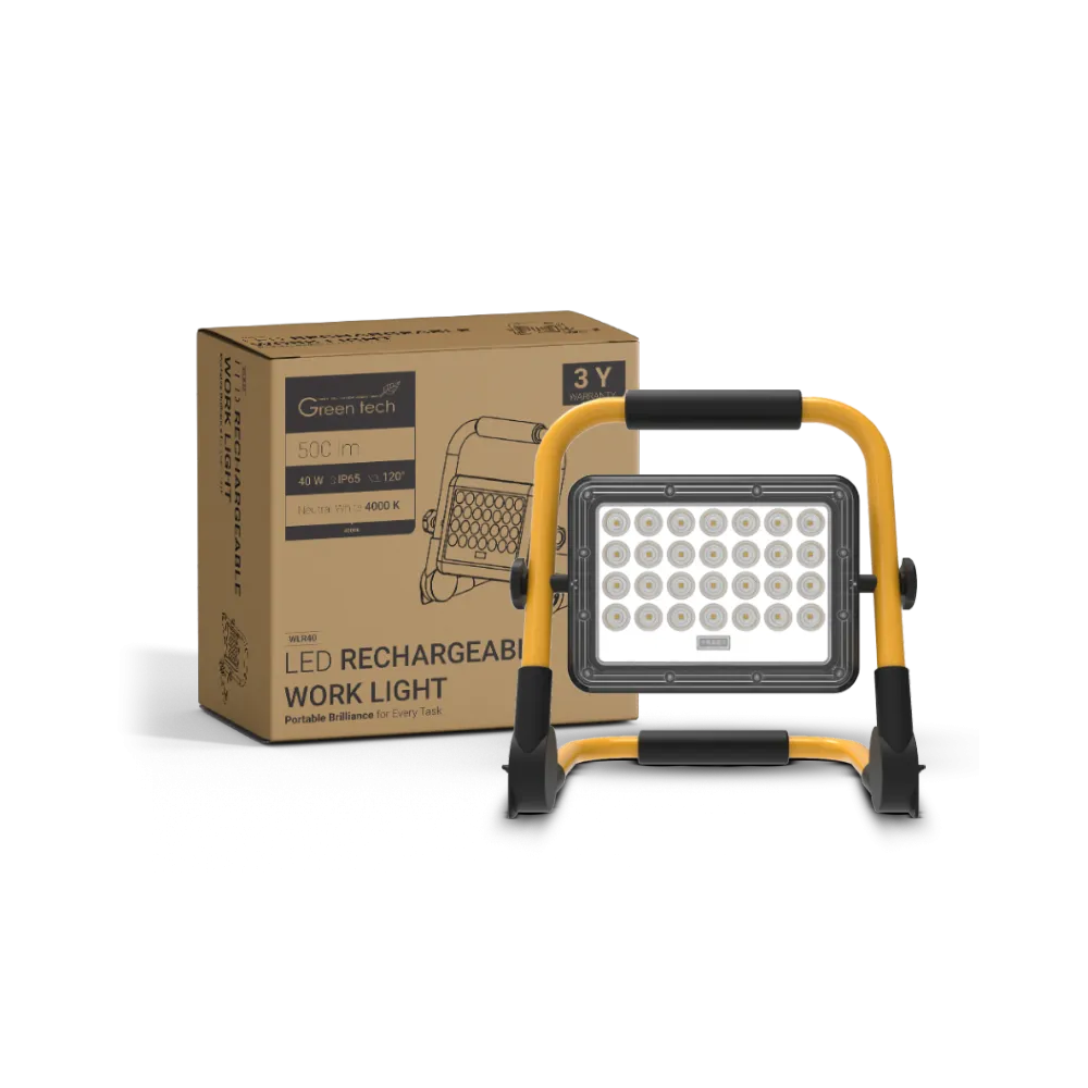 GREEN TECH Prenosni LED reflektor Green Tech, 40W, 4000K, IP65 - WLR40