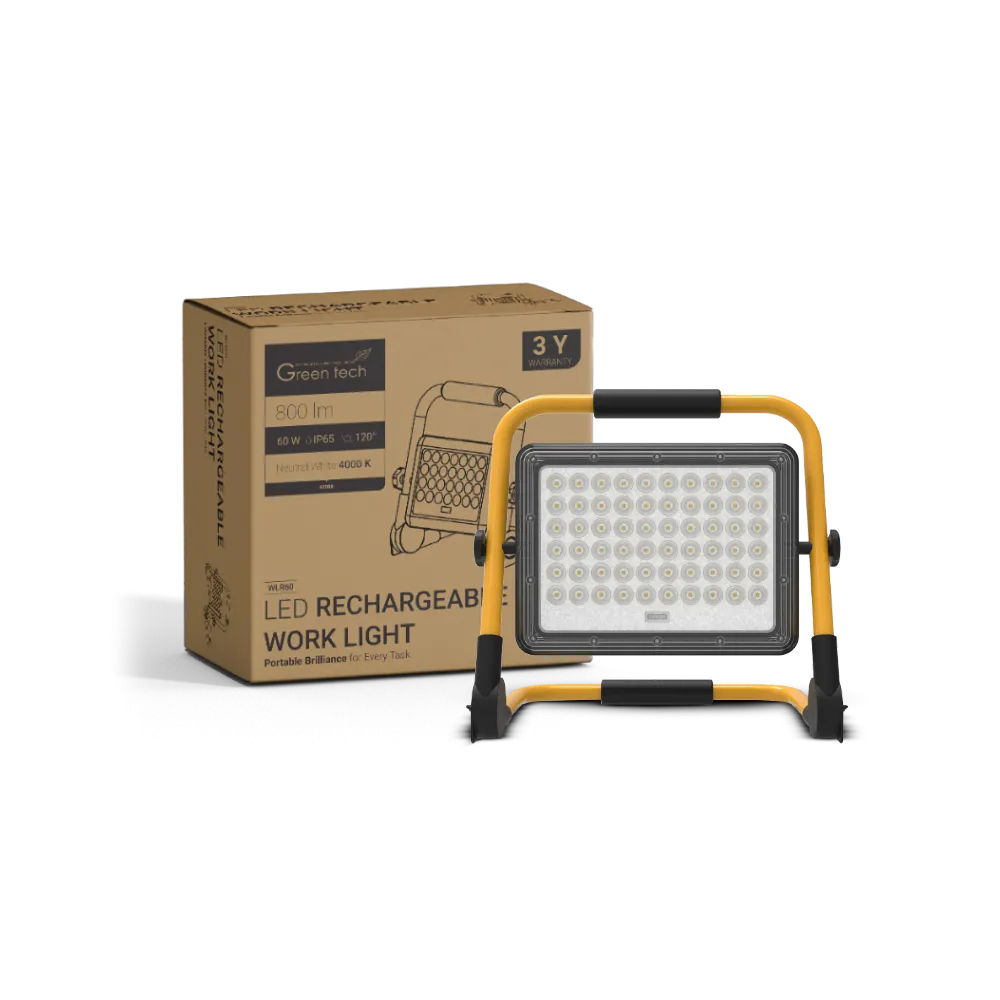 GREEN TECH Portable LED Spotlight Green Tech, 60W, 4000K, IP65 - WLR60