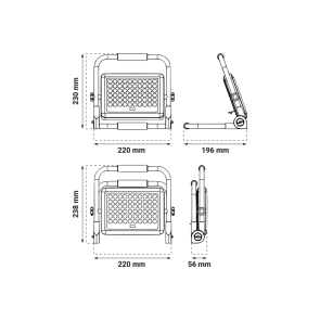 GREEN TECH Portable LED Spotlight Green Tech, 60W, 4000K, IP65 - WLR60