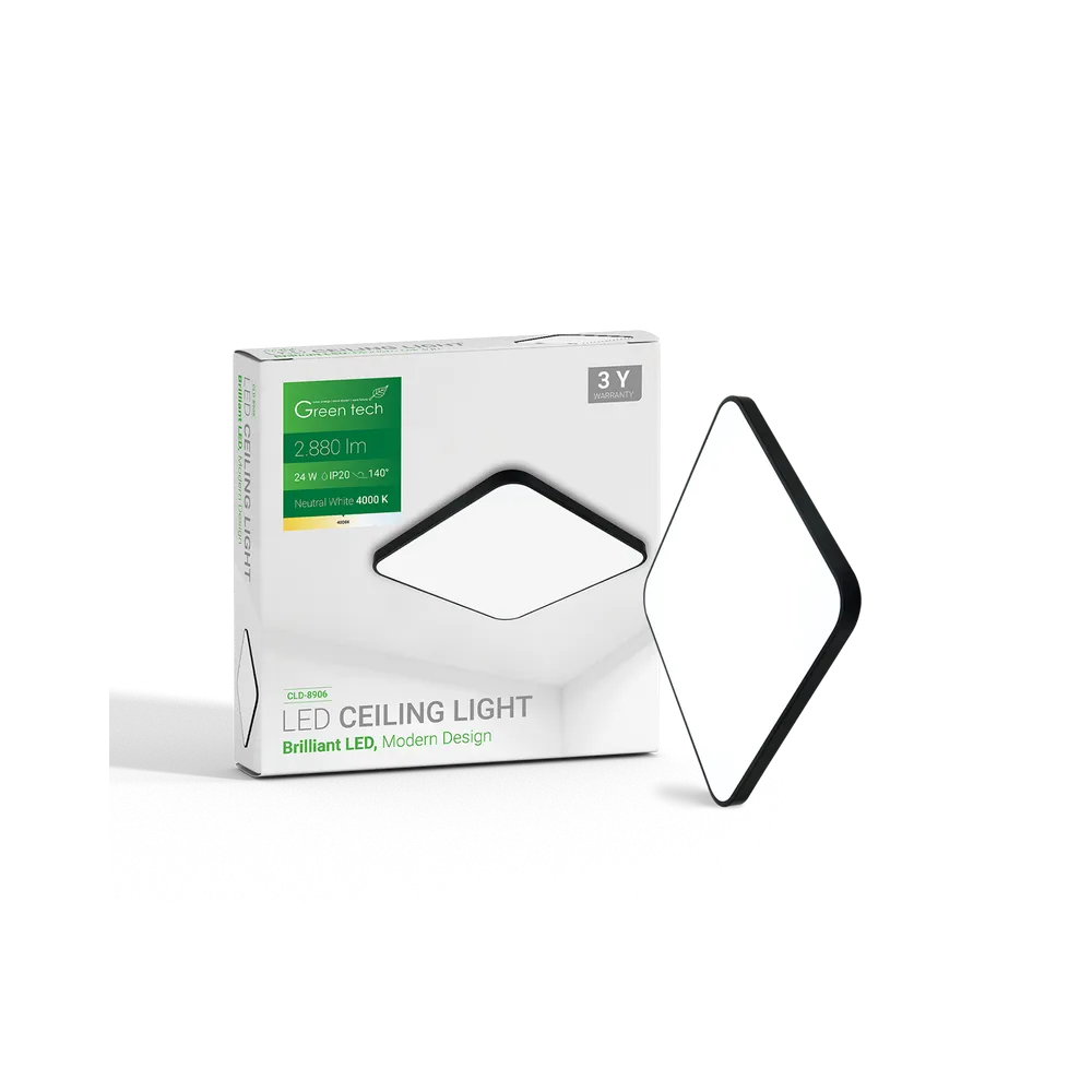GREEN TECH LED ceiling light Green Tech 24W, 4000K, 33x33cm - CLD-8906