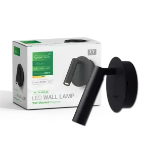 GREEN TECH LED zidna lampa Green Tech 3W, 3000K, črna barva - WL-3W-WW-BK