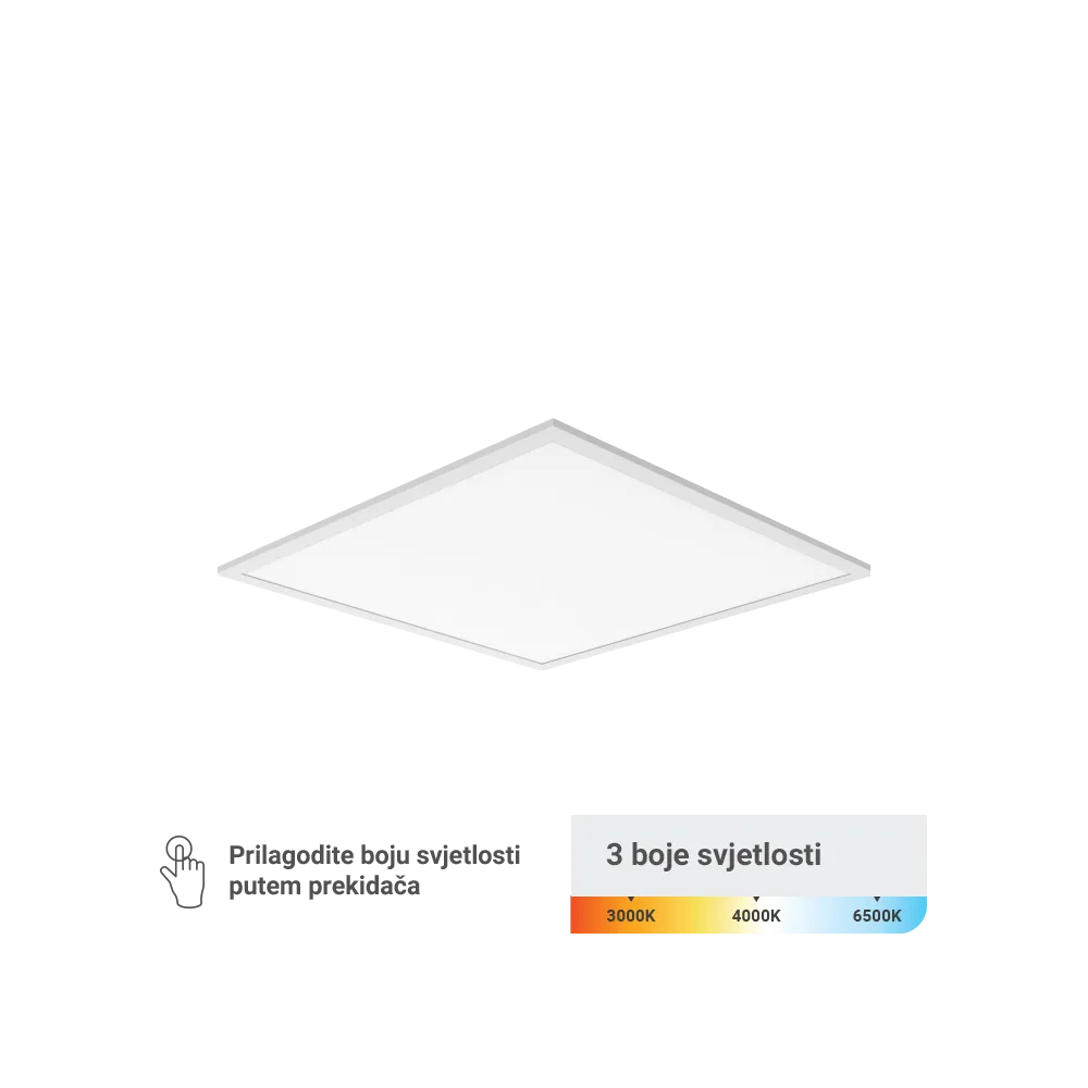 Zeleni TEHNOLOGIJA LED panel Zeleni tech 595 x 595 x 30 mm, 25W, 3 CCT, 160lm/W, Lifud gonilnik - PLX6060-25