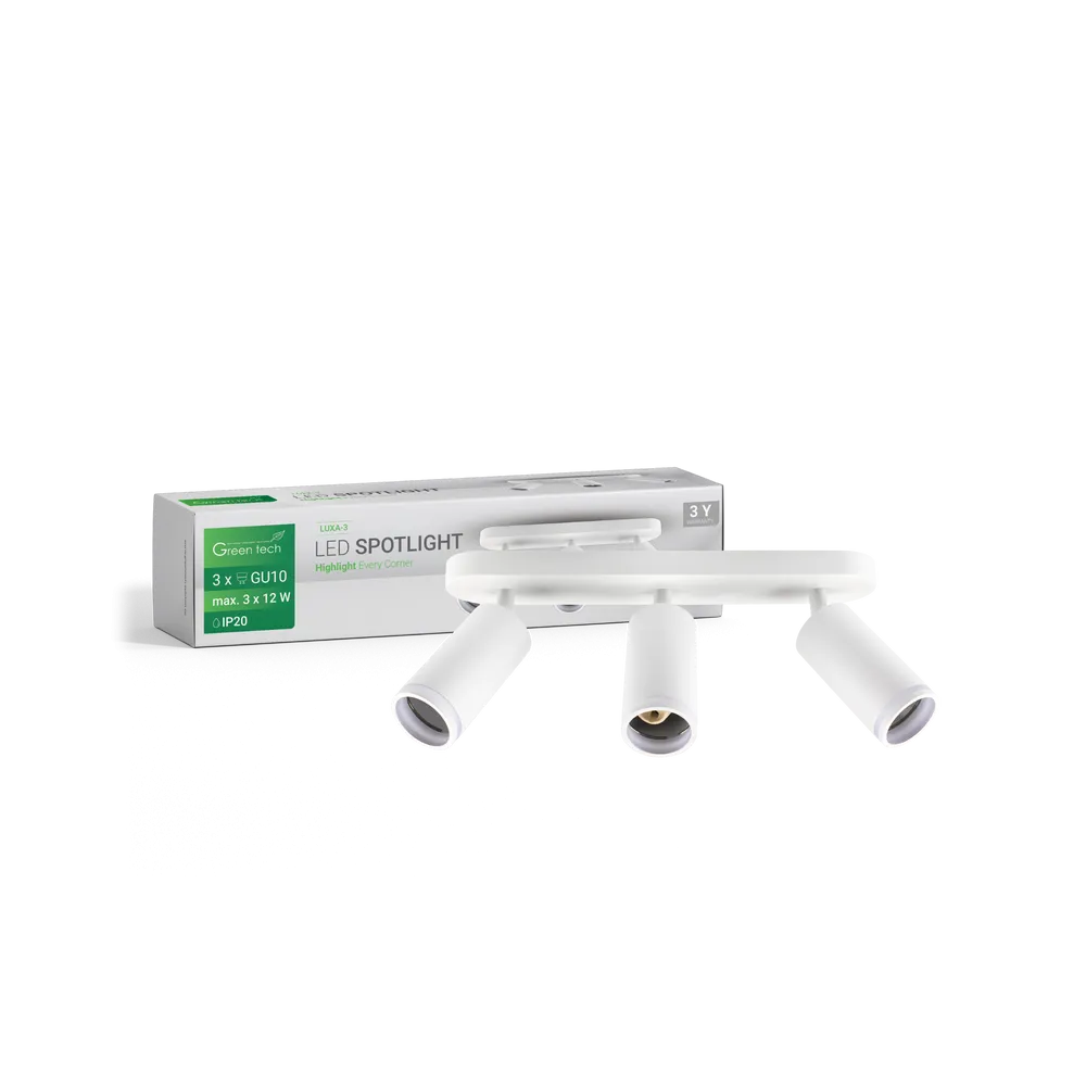 GREEN TECH LED reflektor Green Tech, GU10 X 3 kosi, bela barva - LUXA-3