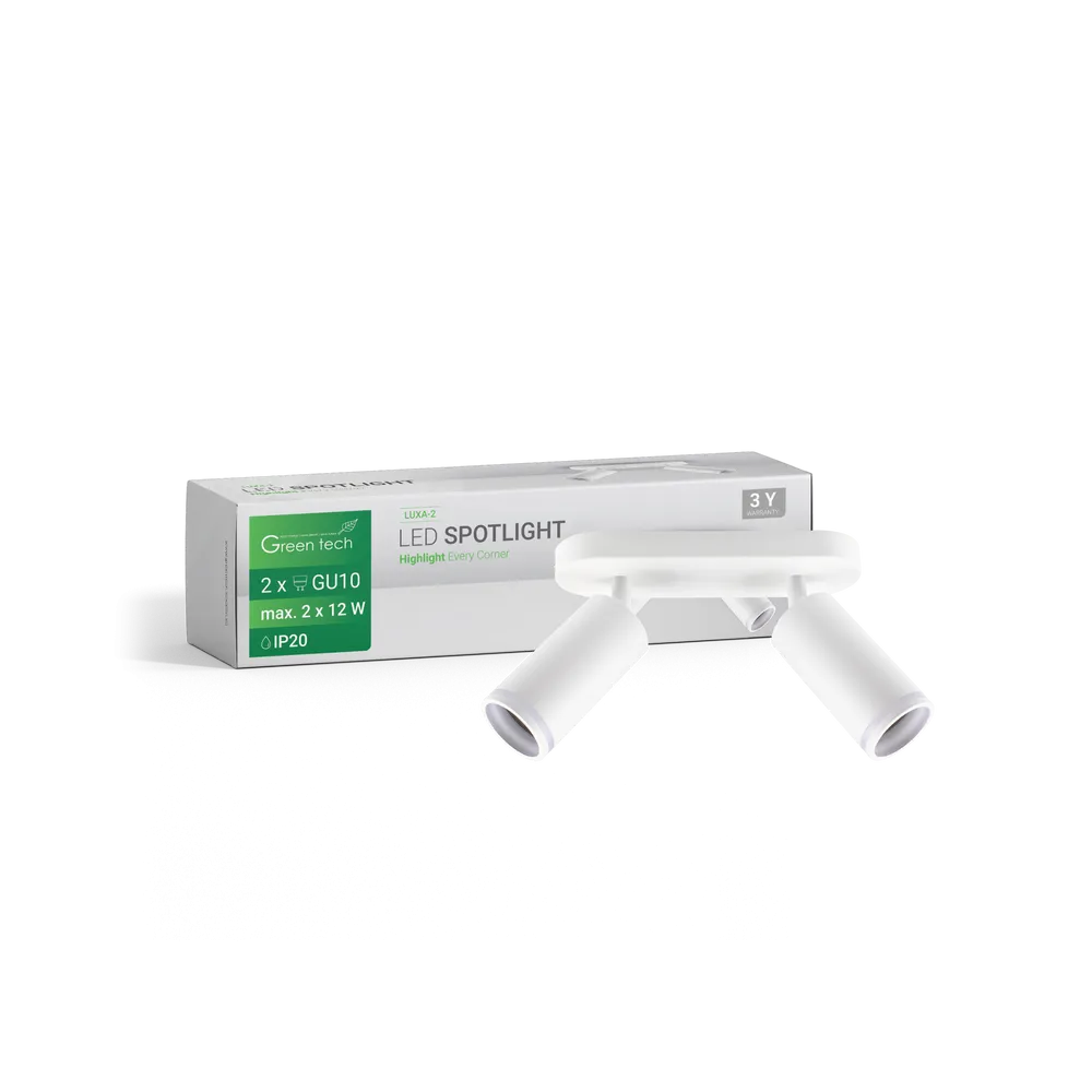 GREEN TECH LED reflektor Green Tech, GU10 X 2 kosi, bela barva - LUXA-2