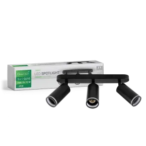 GREEN TECH LED reflektor Green Tech, GU10 X 3 kosi, črna barva - NYXA-3