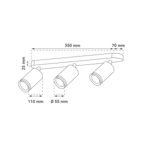 GREEN TECH LED reflektor Green Tech, GU10 X 3 kosi, črna barva - NYXA-3