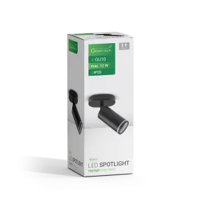 GREEN TECH LED reflektor Green Tech, GU10 X 1 kos, črna barva - NYXA-1