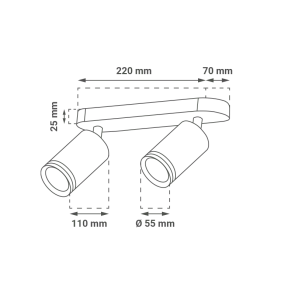 GREEN TECH LED reflektor Green Tech, GU10 X 2 kosi, črna barva - NYXA-2