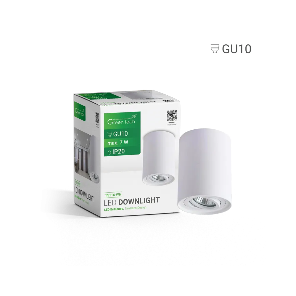GREEN TECH Upgrade Lamp Green Tech, white color, GU10 socket - TS116-WH