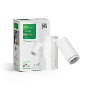 GREEN TECH Zidna svetilka Green Tech, GU10 vtičnica, IP20, bela barva - TS194-WH