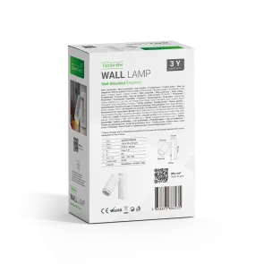 GREEN TECH Zidna svetilka Green Tech, GU10 vtičnica, IP20, bela barva - TS194-WH