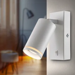 GREEN TECH Zidna svetilka Green Tech, GU10 vtičnica, IP20, bela barva - TS194-WH