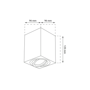 GREEN TECH Nadgradna svjetiljka Green Tech, črna barva, grlo GU10 - YS125S-BK