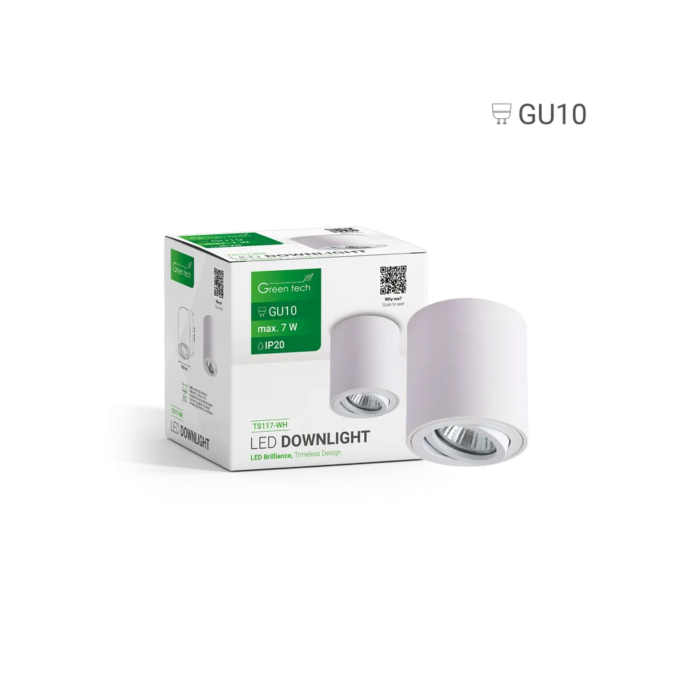 GREEN TECH Upgrade Lamp Green Tech, white color, GU10 socket - TS117-WH