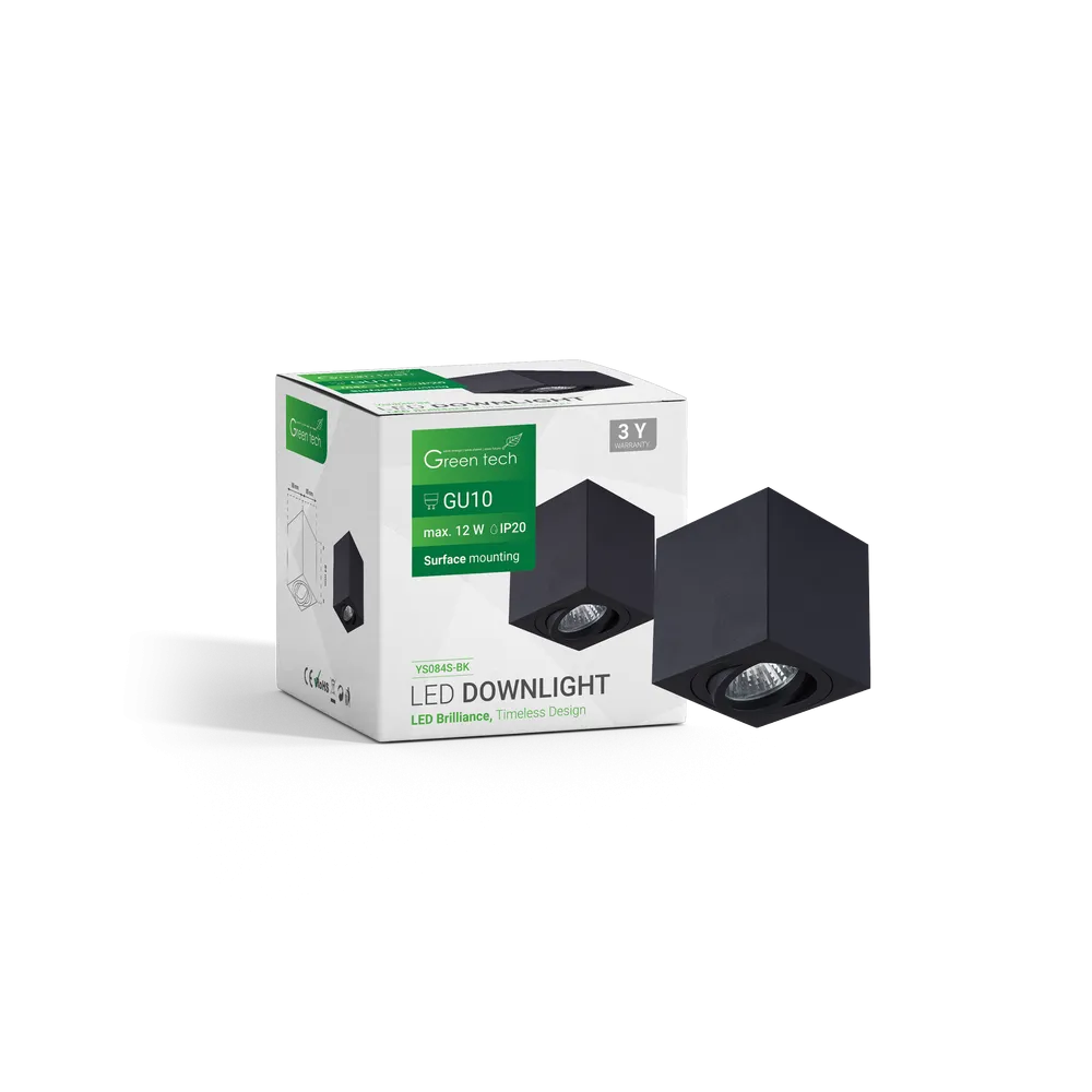 GREEN TECH Upgrade Lamp Green Tech, black color, GU10 socket - YS084S-BK
