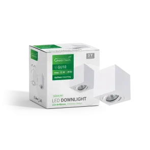 GREEN TECH Nadgradna svjetiljka Green Tech, bela barva, grlo GU10 - YS084S-WH