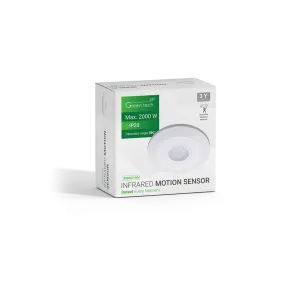 GREEN TECH Infrared Surface-Mounted Motion Sensor Green Tech IMS05C, IP20, 360° - IMS05C-WH