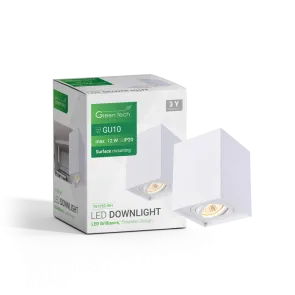 GREEN TECH Nadgradna svjetiljka Green Tech, bela barva, GU10 grlo - YS125S-WH