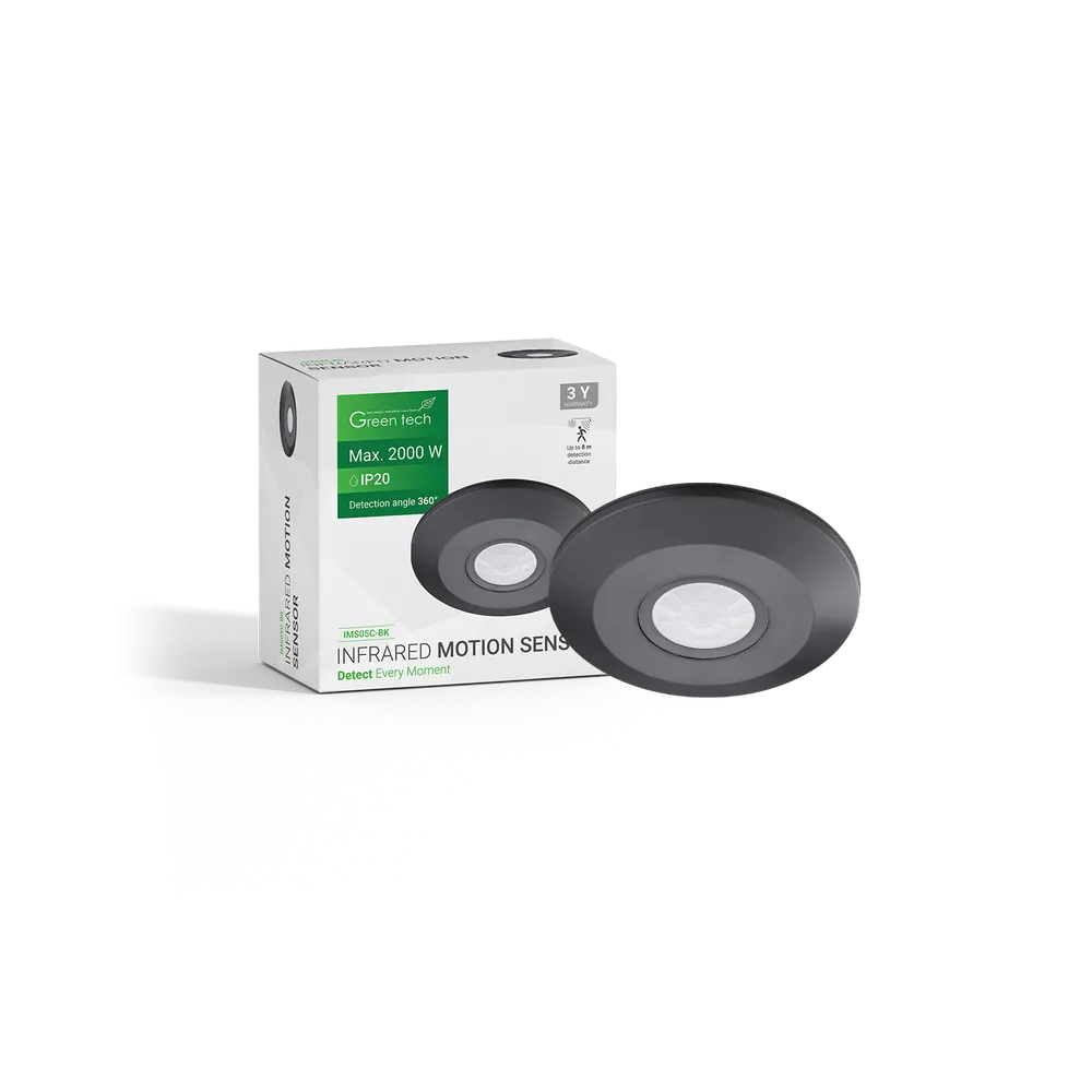 GREEN TECH Infrared Upgrade Motion Sensor Green Tech IMS05C, IP20, 360° - IMS05C-BK