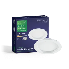 GREEN TECH LED panel Green Tech 18W, 3CCT, vgrajen, okrogel - CX-R01-18-3CCT