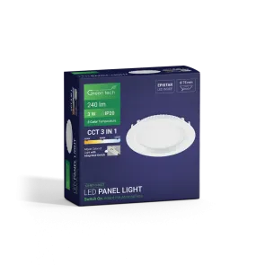 GREEN TECH LED panel Green Tech 3W, 3CCT, recessed, round - CX-R01-3-3CCT