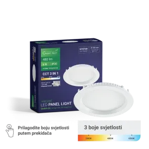 GREEN TECH LED panel Green Tech 6W, 3CCT, vgradni, okrogel - CX-R01-6-3CCT