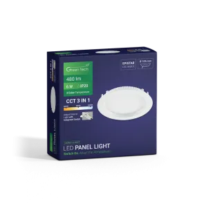 GREEN TECH LED panel Green Tech 6W, 3CCT, recessed, round - CX-R01-6-3CCT