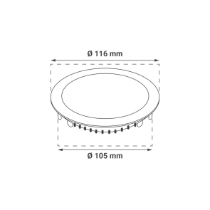 GREEN TECH LED panel Green Tech 6W, 3CCT, recessed, round - CX-R01-6-3CCT
