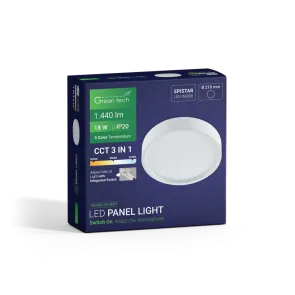 GREEN TECH LED panel Green Tech 18W, 3CCT, surface-mounted, round - CX-R02-18-3CCT