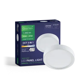 GREEN TECH LED panel Green Tech 18W, 3CCT, surface-mounted, round - CX-R02-18-3CCT