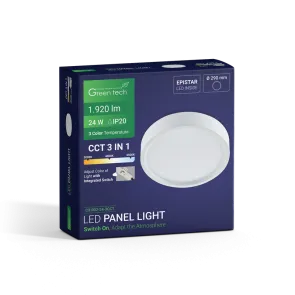 GREEN TECH LED panel Green Tech 24W, 3CCT, surface-mounted, round - CX-R02-24-3CCT