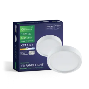 GREEN TECH LED panel Green Tech 24W, 3CCT, surface-mounted, round - CX-R02-24-3CCT