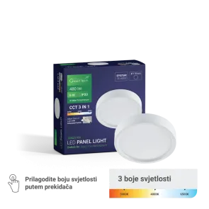 GREEN TECH LED panel Green Tech 6W, 3CCT, nadgradni, okrogli - CX-R02-6-3CCT